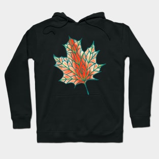 Watercolour Leaf Skeleton in Autumn Fall Colours Hoodie